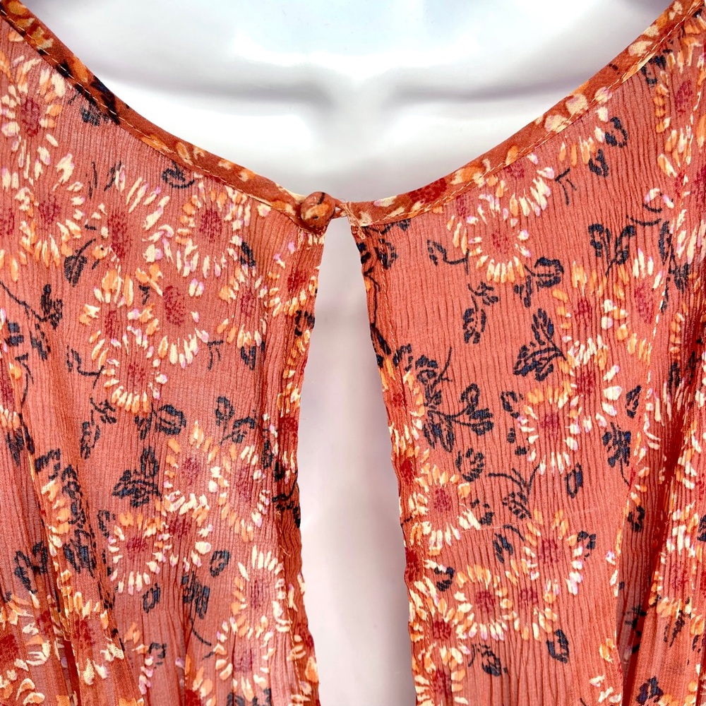 Free People Rose Glow Floral Open Waters Charlotte Dress Size XS - Picture 5 of 9